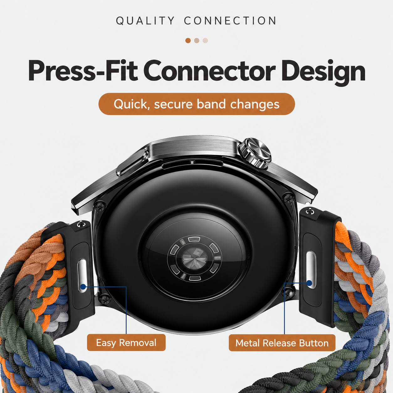 Image of Tressa magnetic braided loop detail for Quick Release 20mm
