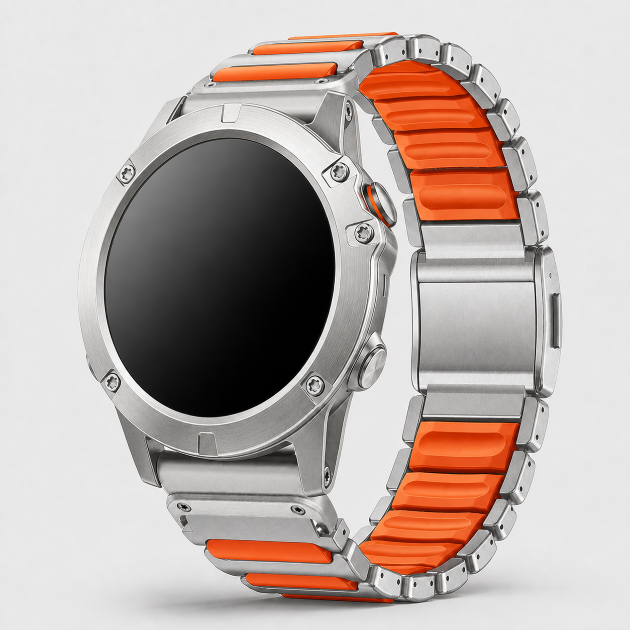 Image of Zephyr — Cinturino a maglie in acciaio inossidabile e silicone — Garmin QuickFit 22