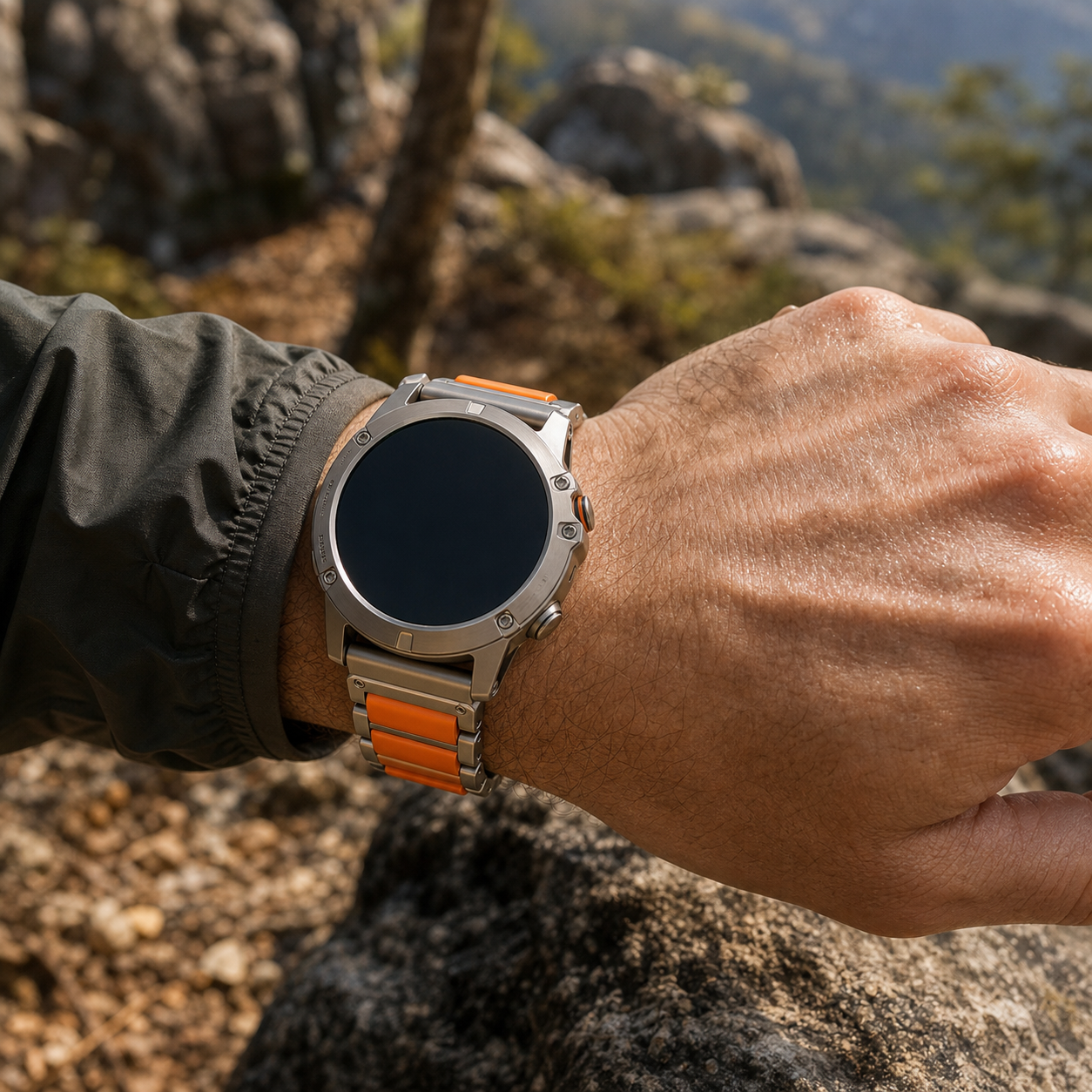 Image of Zephyr — Cinturino a maglie in acciaio inossidabile e silicone — Garmin QuickFit 22