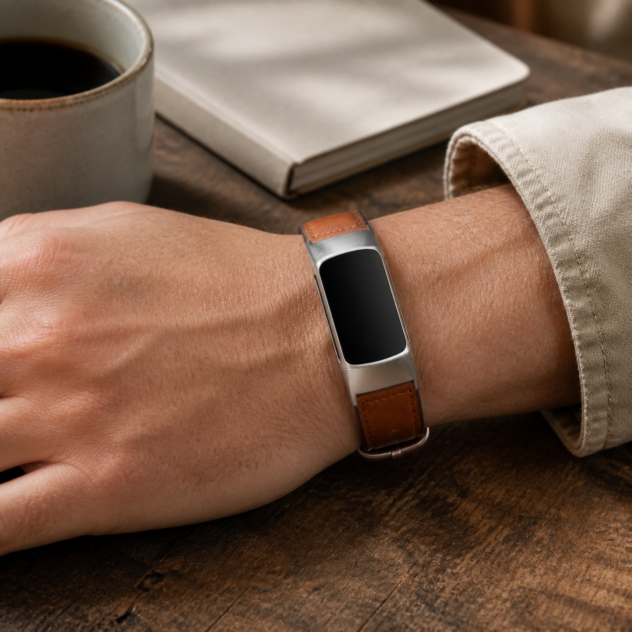 Image of Harper — Bracelet en cuir véritable — Fitbit Charge 5/6