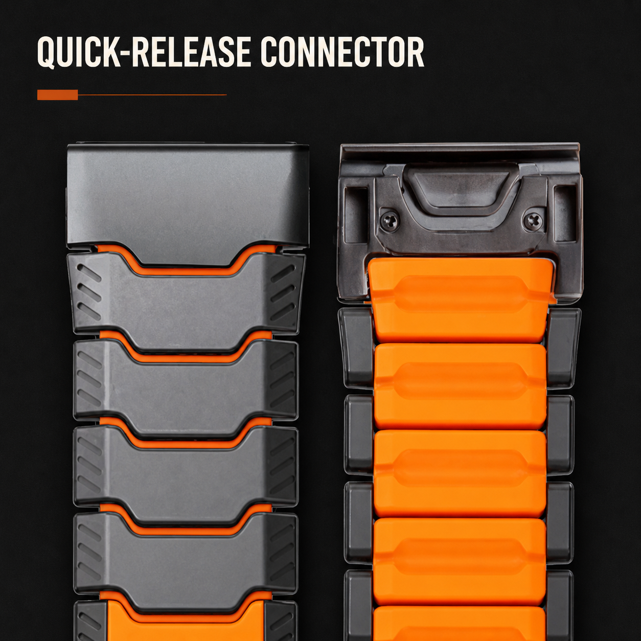 Image of Kovar — Edelstahl-Silikon-Gliederarmband — Garmin QuickFit 26
