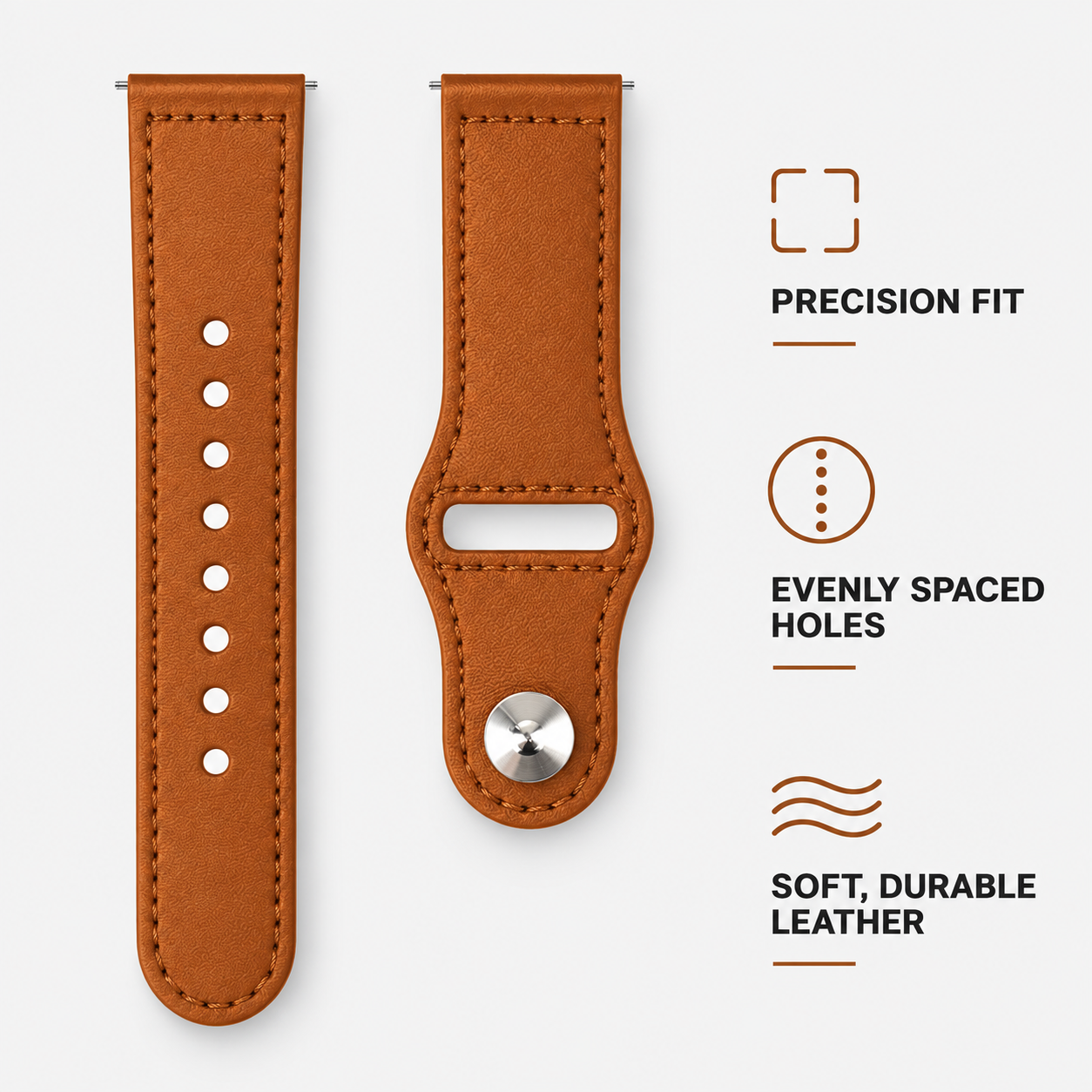 Image of Noren genuine leather pin-and-tuck band for 22mm quick-release watches