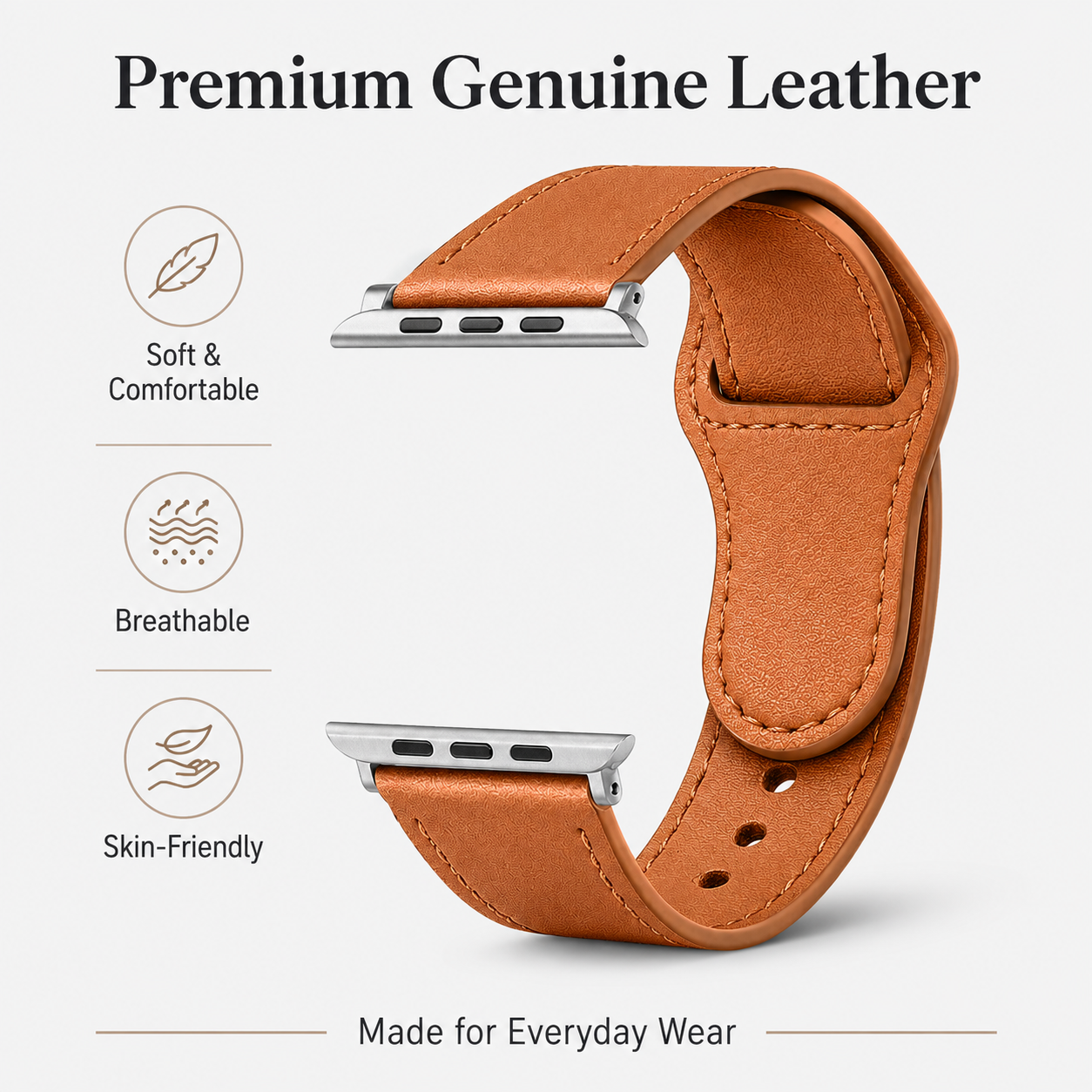 Image of Noren — Bracelet en cuir véritable — Apple Watch