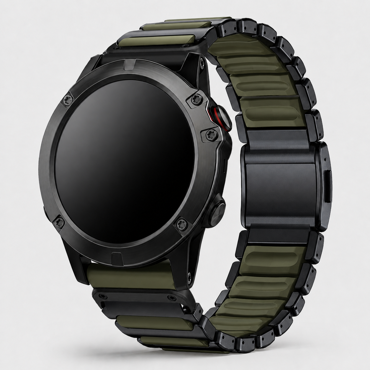 Image of Zephyr — Cinturino a maglie in acciaio inossidabile e silicone — Garmin QuickFit 22