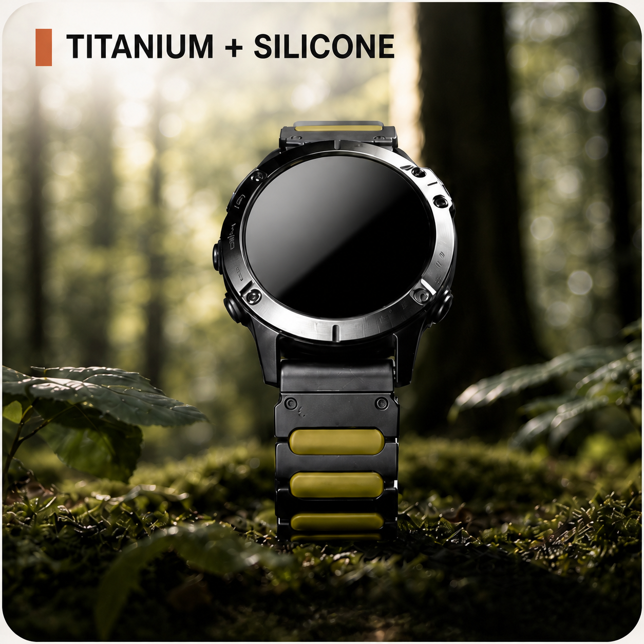 Image of Zephyr — Cinturino a maglie in acciaio inossidabile e silicone — Garmin QuickFit 22