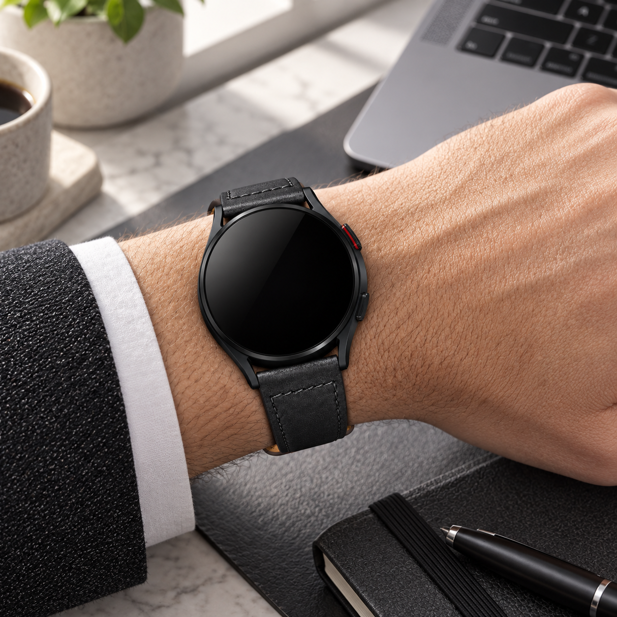 Image of Noren genuine leather pin-and-tuck band for 22mm quick-release watches